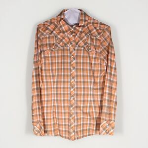 Women's Ariat Embroidered Plaid Western Rodeo Cowgirl Embellished Shirt Size M